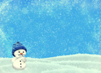 Winter Snowman Desktop Wallpaper.