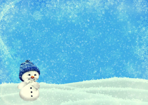 Winter Snowman Desktop Wallpaper.