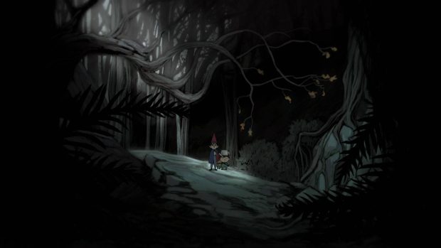 Wirt Greg Dark Gloomy Forest Over The Garden Wall Wallpaper.