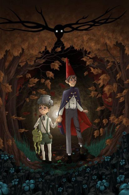 Wirt Holding Greg's Hand Over The Garden Wall Background.