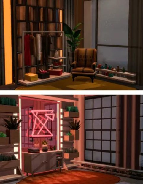 sims 4 cas background room night.