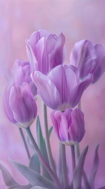 1 bouquet of purple tulip, photography, soft, pastel wallpaper.