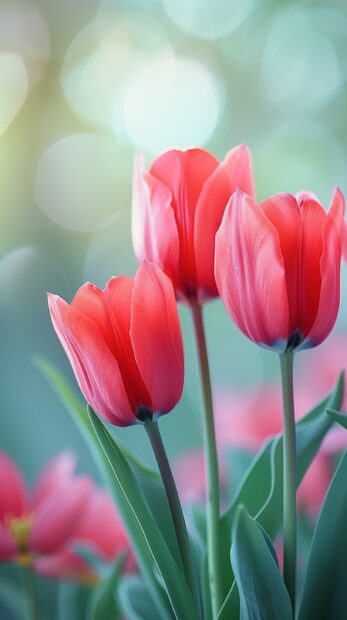 1 bouquet of red tulip wallpaper.