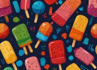 A Cute Summer iPhone wallpaper with vibrant popsicles in different shapes and colors.