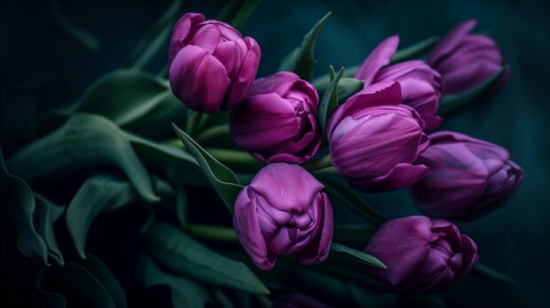 A beautiful bouquet of purple Tulip wallpaper HD for desktop.