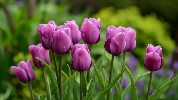 A bouquet of purple Tulip wallpaper HD for desktop.