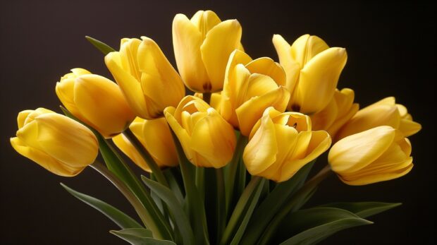 A bouquet of yellow Tulip HD Desktop wallpaper free.