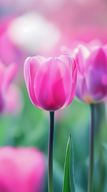 A pink Tulip wallpaper HD for iPhone.