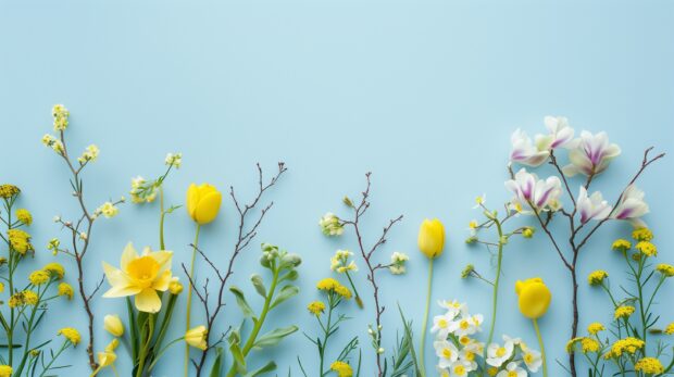 A variety of summer flowers background.