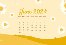 Aesthetic June 2024 Calendar Wallpaper HD.
