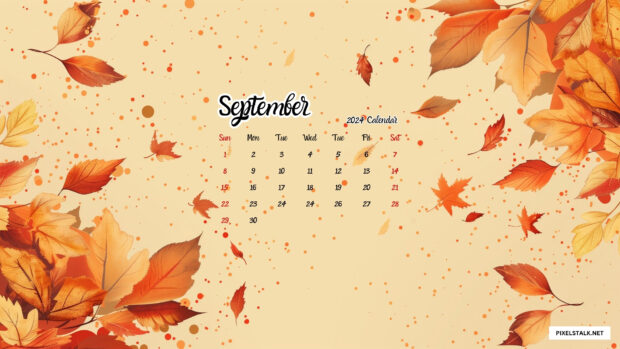 Aesthetic September 2024 Calendar Background.