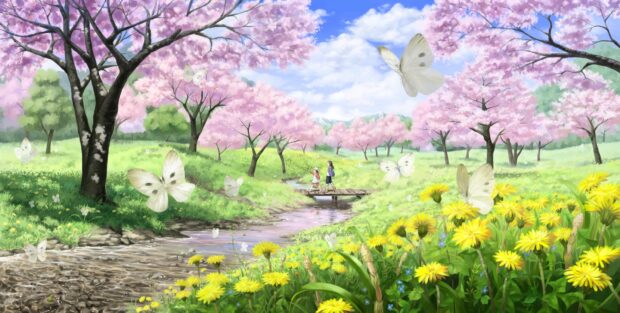 Anime Wallpaper Spring Flower.