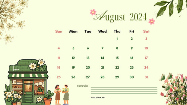 August 2024 Digital Wallpaper.