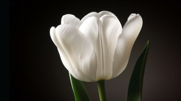 Beautiful White Tulip wallpaper HD for Desktop.