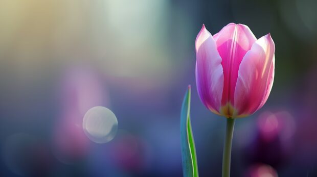 Beautiful pink tulip flower wallpaper HD for desktop.