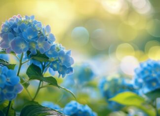 Blue Hydrangea Desktop Wallpaper.