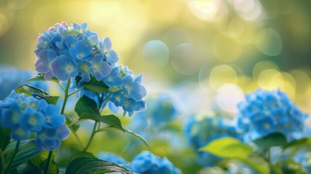 Blue Hydrangea Desktop Wallpaper.