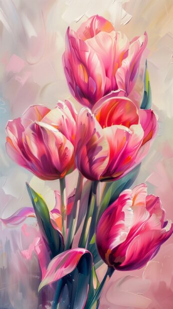 Bouquet of Tulip fllower iPhone mobile wallpaper.