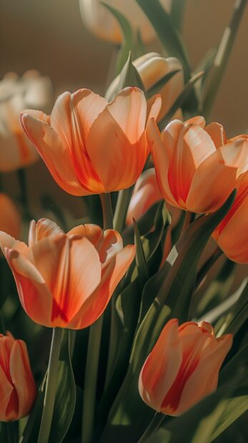 Bouquet of Tulip pastel wallpaper for iPhone.