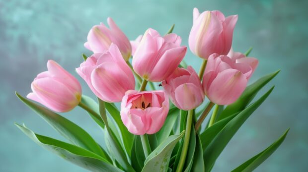 Bouquet of pink Tulip desktop HD wallpaper.