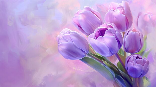 Bouquet of purple Tulip HD desktop backgroud free download.