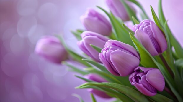 Bouquet of purple Tulip background for desktop.