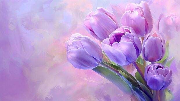 Bouquet of purple Tulip wallpaper for desktop PC.