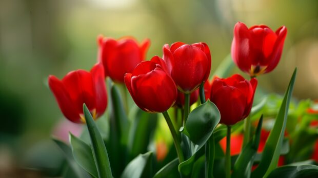 Bouquet of red Tulip wallpaper HD for desktop.