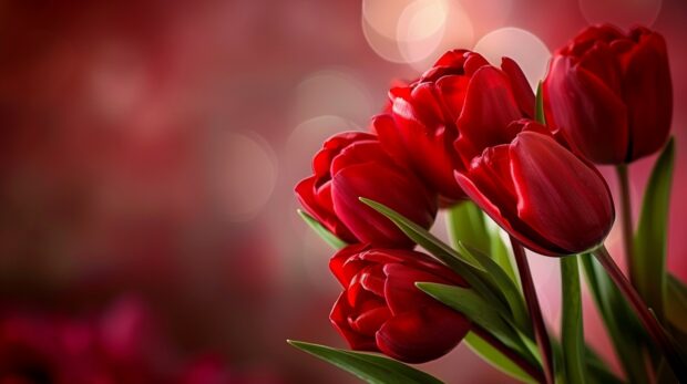 Bouquet of red Tulip wallpaper for desktop HD free.