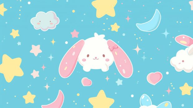 Cinnamoroll, style design from Miyuki Okumura, flat vector.