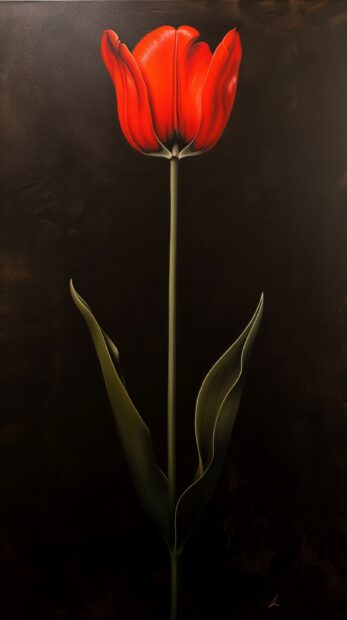 Classic red Tulip subtle wallpaper desktop.