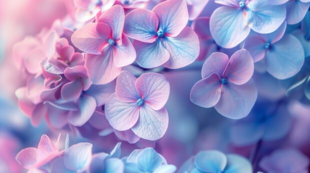 Colorful summer Hydrangeas wallpaper HD.