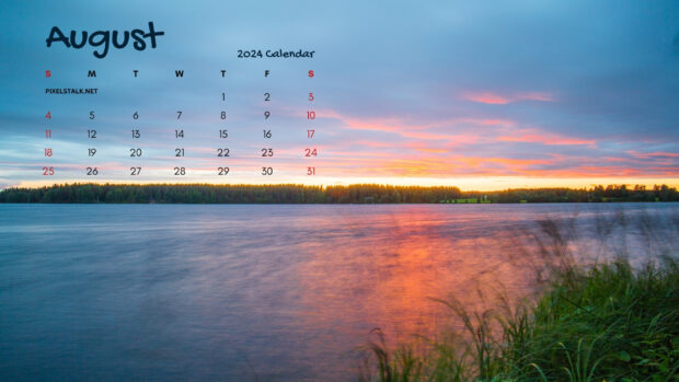 Cool August 2024 Calendar Background.