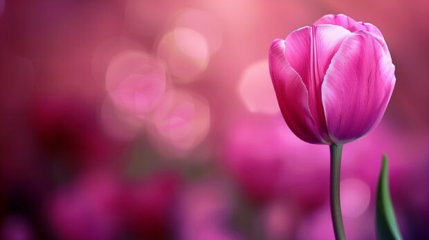 Cool pink tulip flower wallpaper HD desktop.