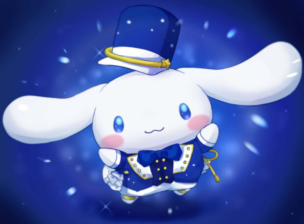 Cute Cinnamoroll In Blue Costume Wallpaper.