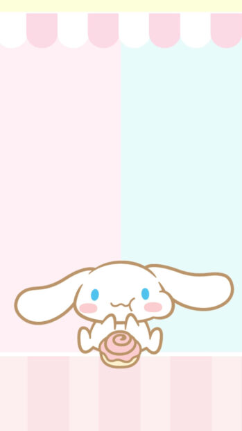 Cute Cinnamoroll from Sanrio iPhone Wallpaper.