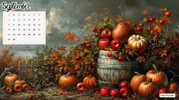 Cute September 2024 Calendar Wallpaper HD.