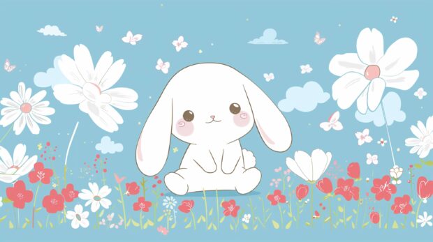 Cute White Cinnamoroll Wallpaper 2K.