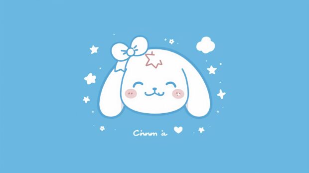 Cute White Cinnamoroll Wallpaper Face Logo.
