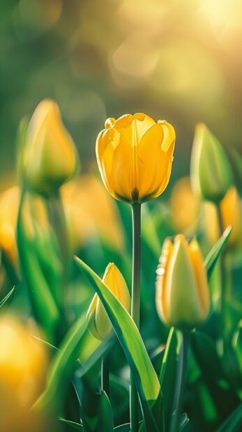 Download Yellow tulip wallpaper for iPhone.