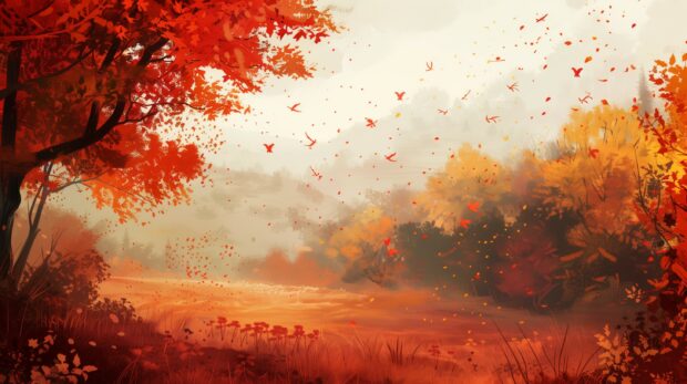Fall Scenery landscape background.