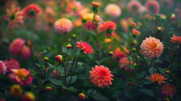 Flower Summer Dahlias wallpaper Desktop HD.