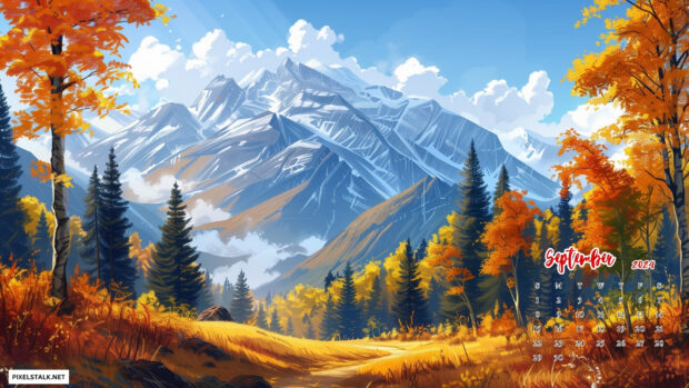 Free Download September 2024 Calendar Wallpaper HD 1080p.
