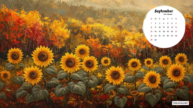 Free Download September 2024 Calendar Wallpaper HD for Windows.