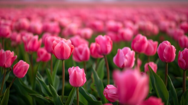 Free download Field of pink Tulip flower wallpaper for desktop.