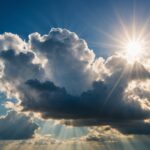 Free download Summer wallpaper with Clear blue sky, sun light through the clouds