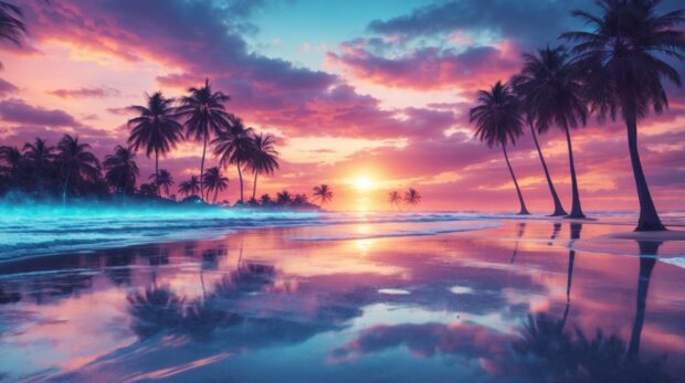 Futuristic summer desktop wallpaper HD.
