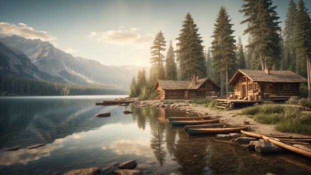 Landscape summer camp wallpaper HD.