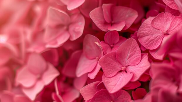 Majestic Bloom of Vibrant Pink Hydrangea Wallpaper.