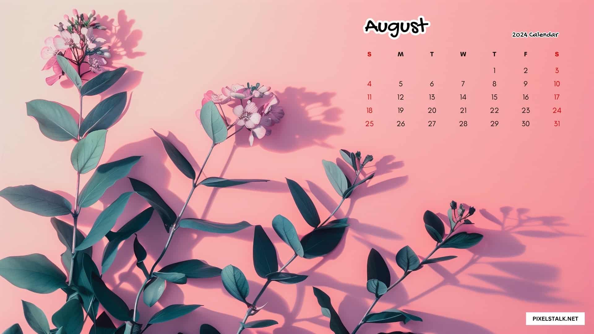 August 2024 Calendar Desktop Wallpapers HD PixelsTalk